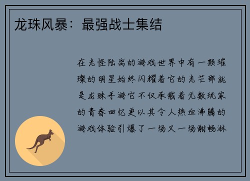 龙珠风暴：最强战士集结